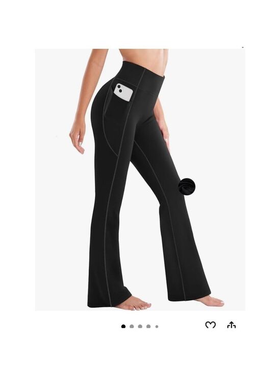 Ewedoos Pants - Ewedoos Fleece Lined Thermal Yoga Pants Black High Waist Flare Pockets Size L